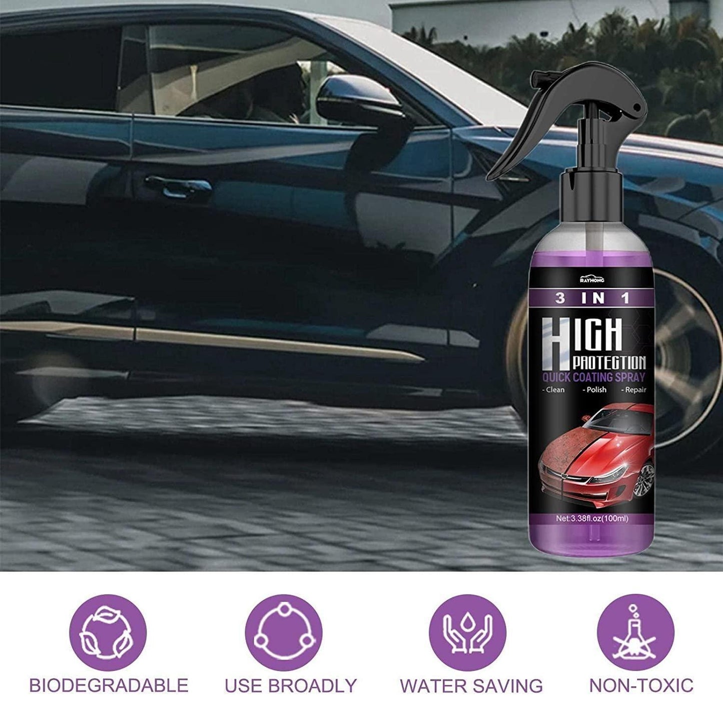 Hydrophobic Nano Car Scratch Repair Spray (Pack of 2)
