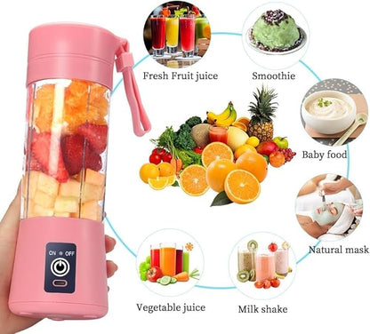 Portable USB Electric Juicer – 6-Blade Blender & Shaker