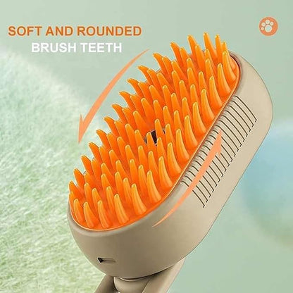 3-in-1 Steam Pet Grooming Brush for Dogs & Cats