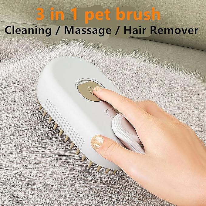 3-in-1 Steam Pet Grooming Brush for Dogs & Cats