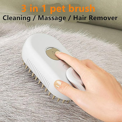 3-in-1 Steam Pet Grooming Brush for Dogs & Cats