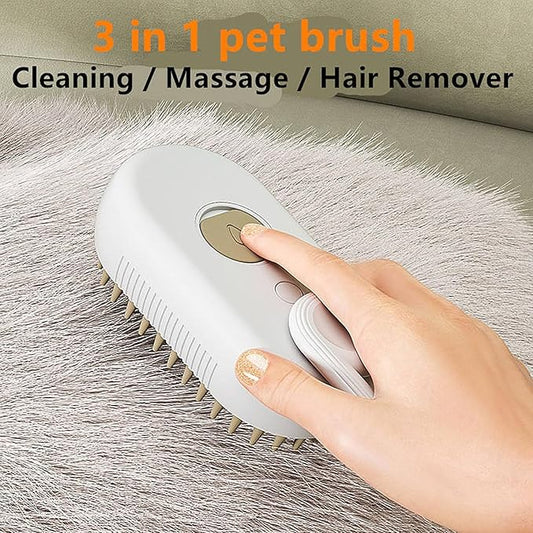 3-in-1 Steam Pet Grooming Brush for Dogs & Cats