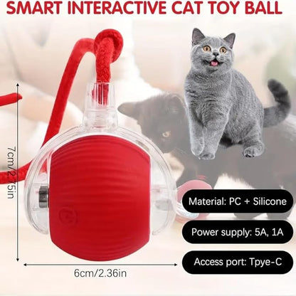 Smart Interactive Rolling Cat Toy – USB Rechargeable