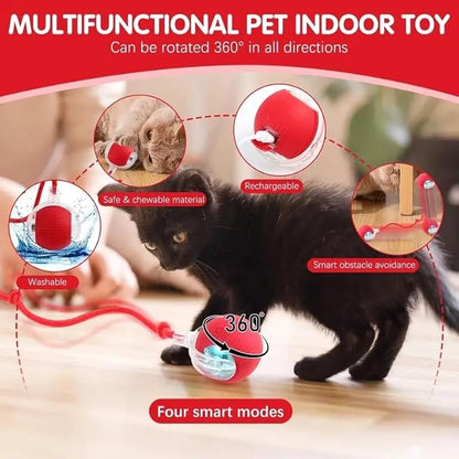 Smart Interactive Rolling Cat Toy – USB Rechargeable