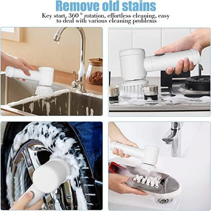 Electric Spin Cleaning Brush | Cordless Multi-Surface Scrubber with 3 Brush Heads