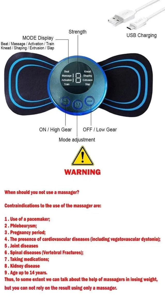Portable Neck Massager – USB Rechargeable EMS | Velvet Wellness