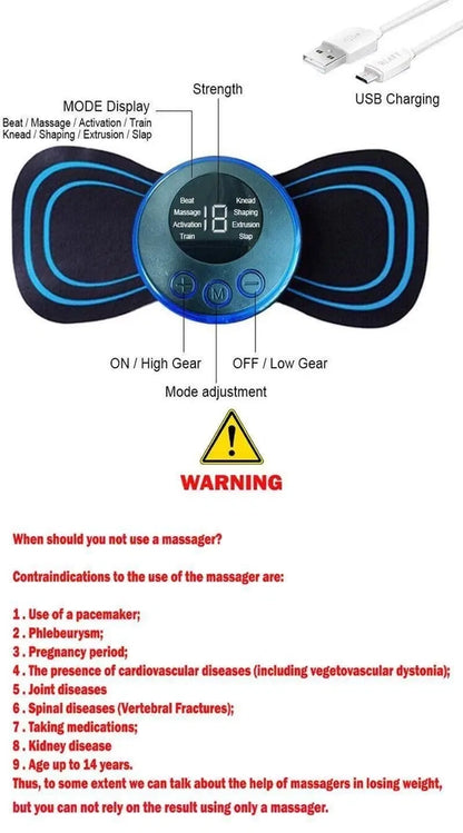 Portable Neck Massager – USB Rechargeable EMS | Velvet Wellness