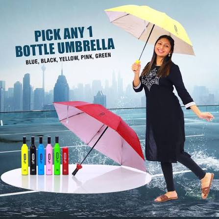 Double Layer Umbrella with Bottle Cover (Assorted, Pack of 1)